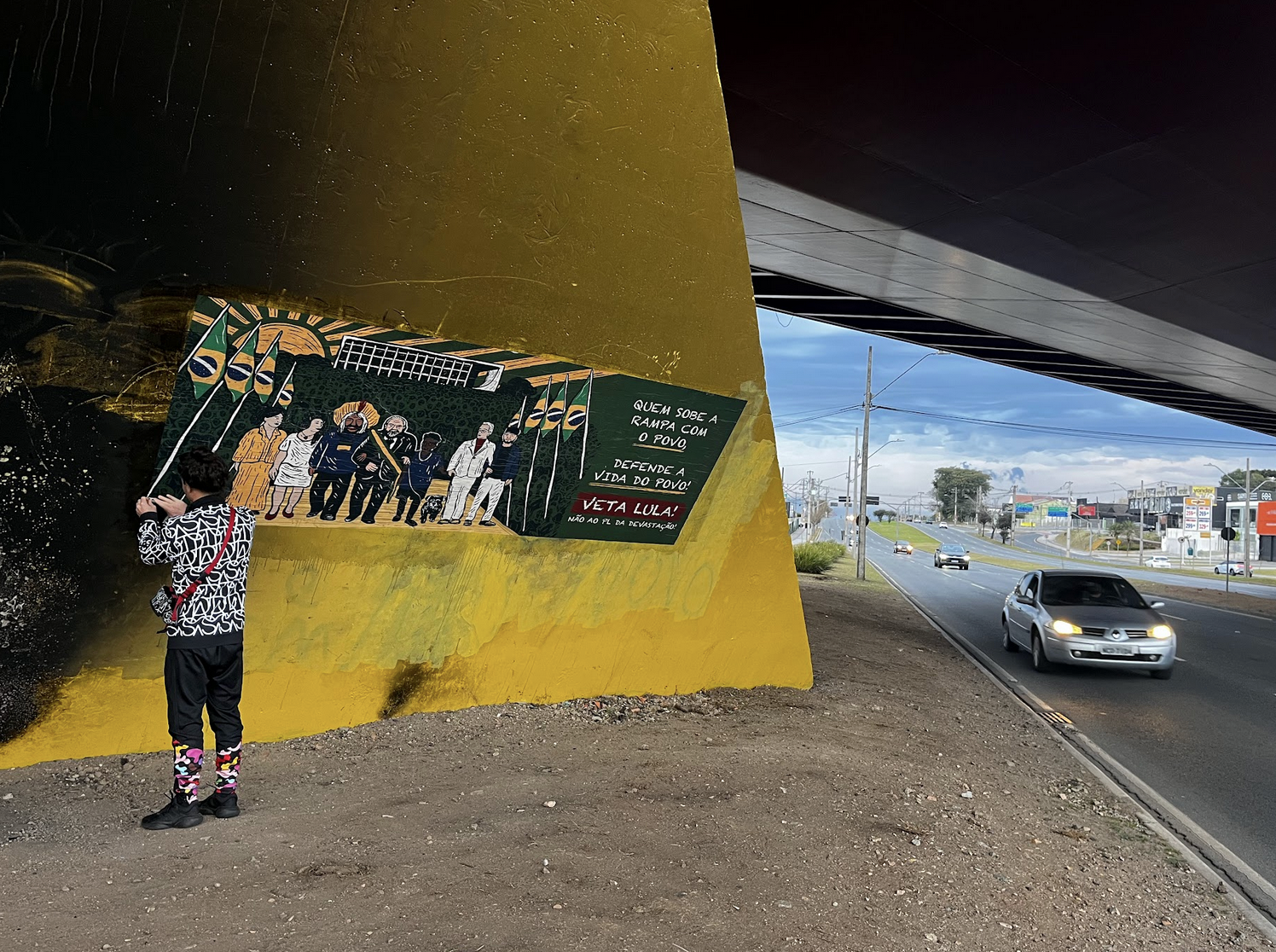 Arte que pede veto do PL da Devastação chega a Curitiba