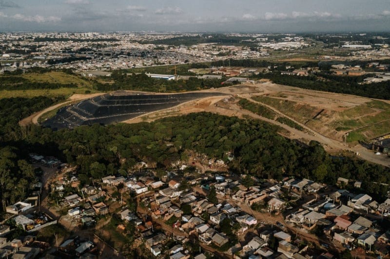 vista aérea aterro sanitário