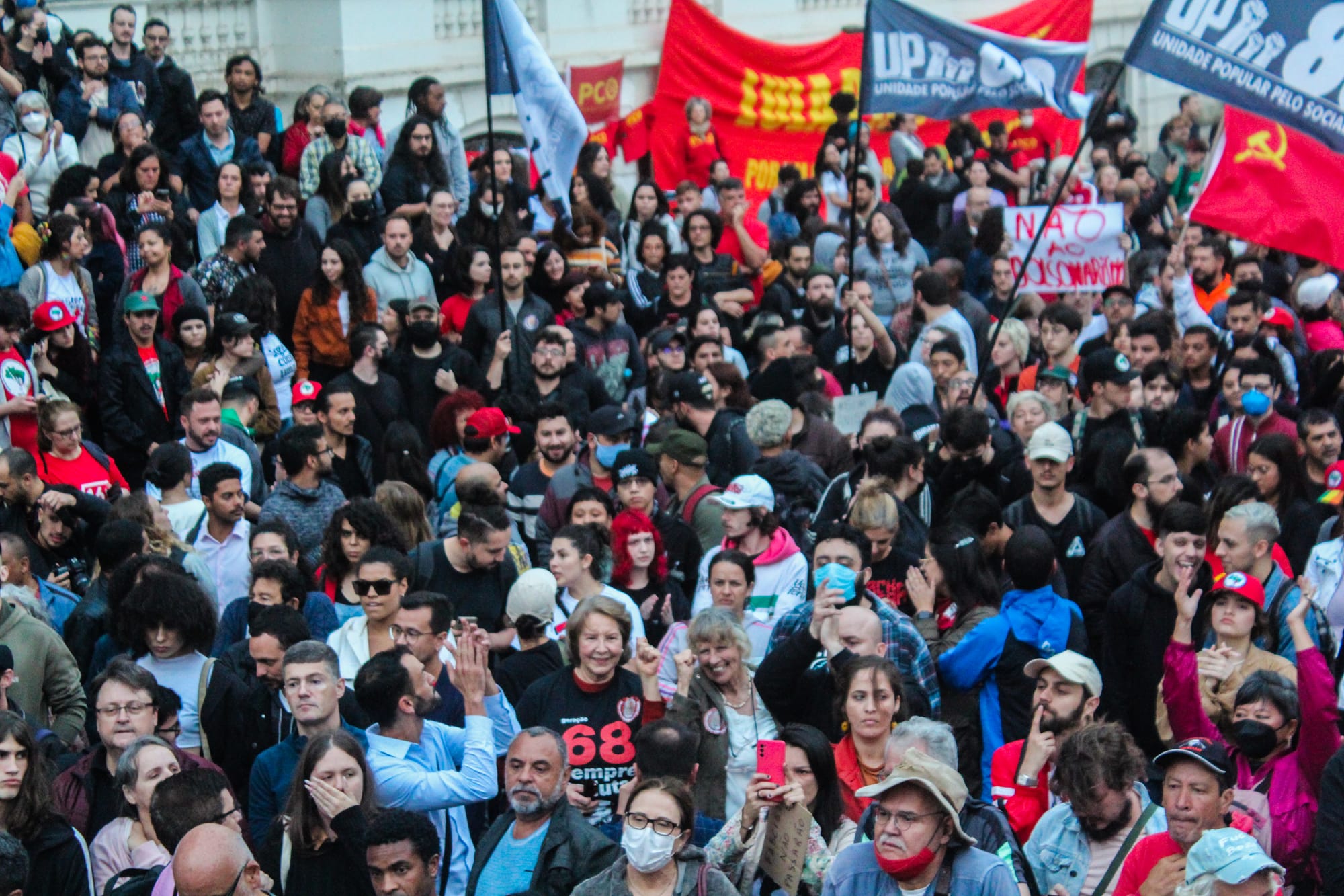 pessoas em manifestação