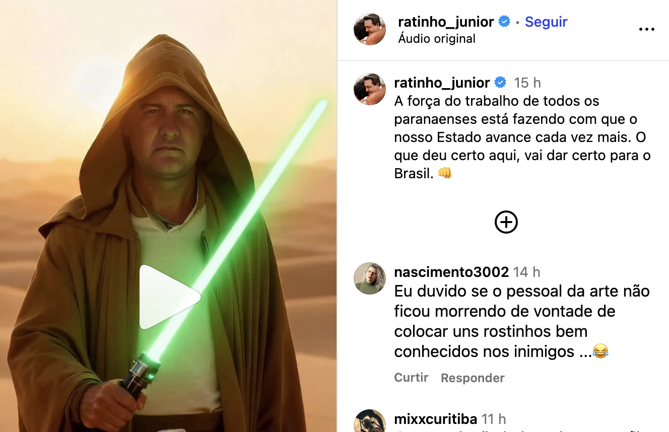 Vídeo de Ratinho como jedi mescla culto stalinista à personalidade com infantilização da política