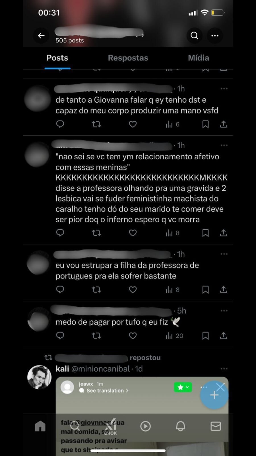 print da rede social X