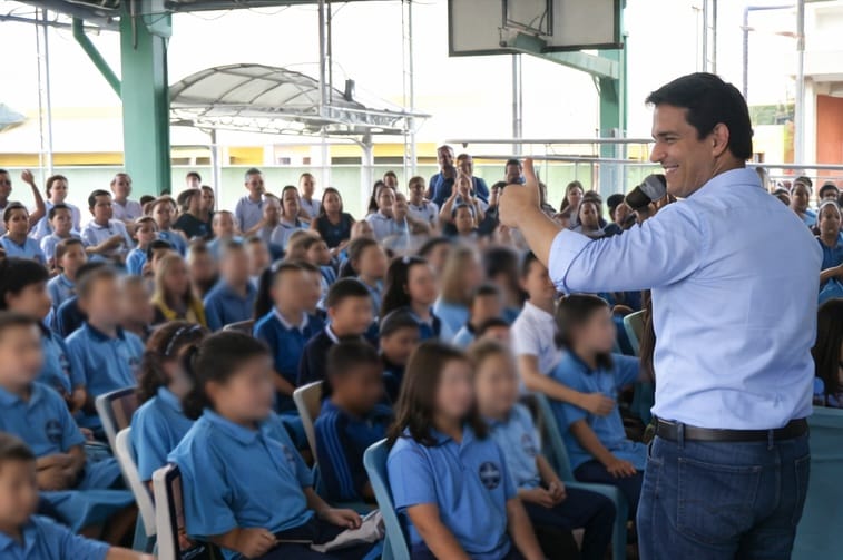 Liderados por Pimentel, secretário e vereadores desrespeitam crianças na volta às aulas