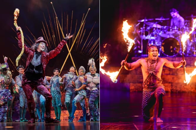 Elenco del Cirque du Soleil en el escenario