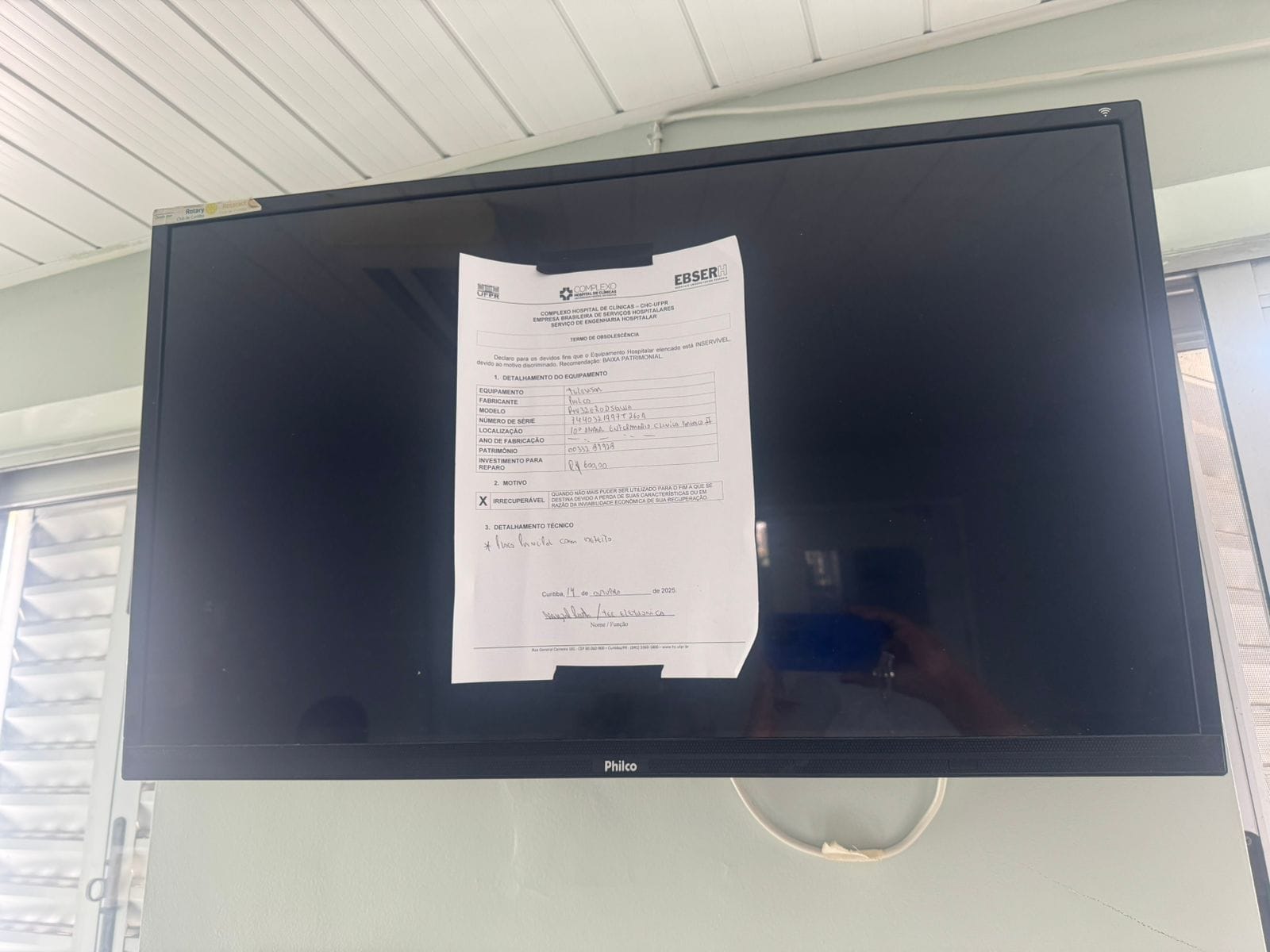Pacientes paliativos del HC pasan sus últimos momentos de vida sin poder ver TV