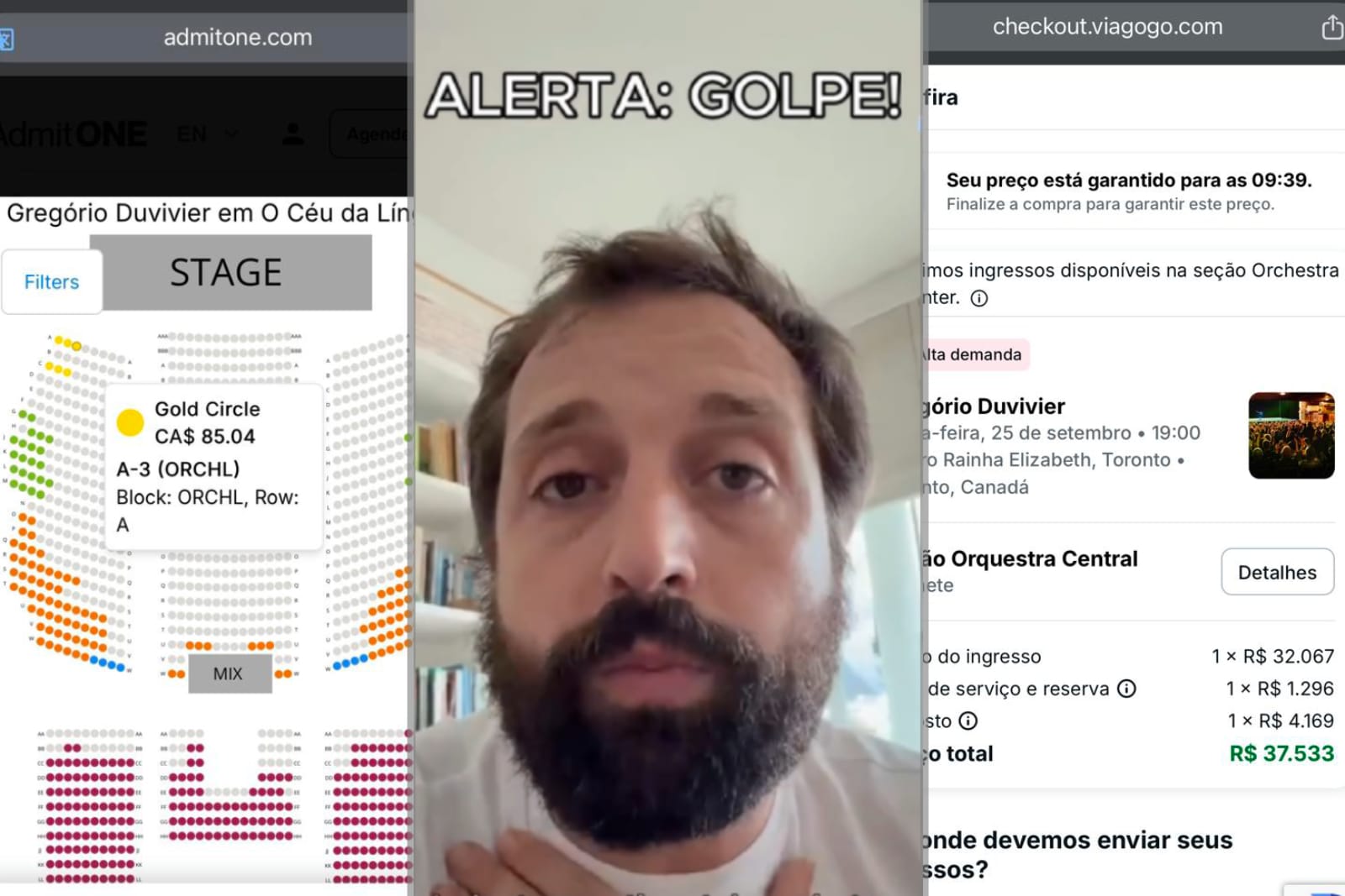 Custa até R$ 37 mil o ingresso para ver Gregorio Duvivier, mesmo depois de denúncia