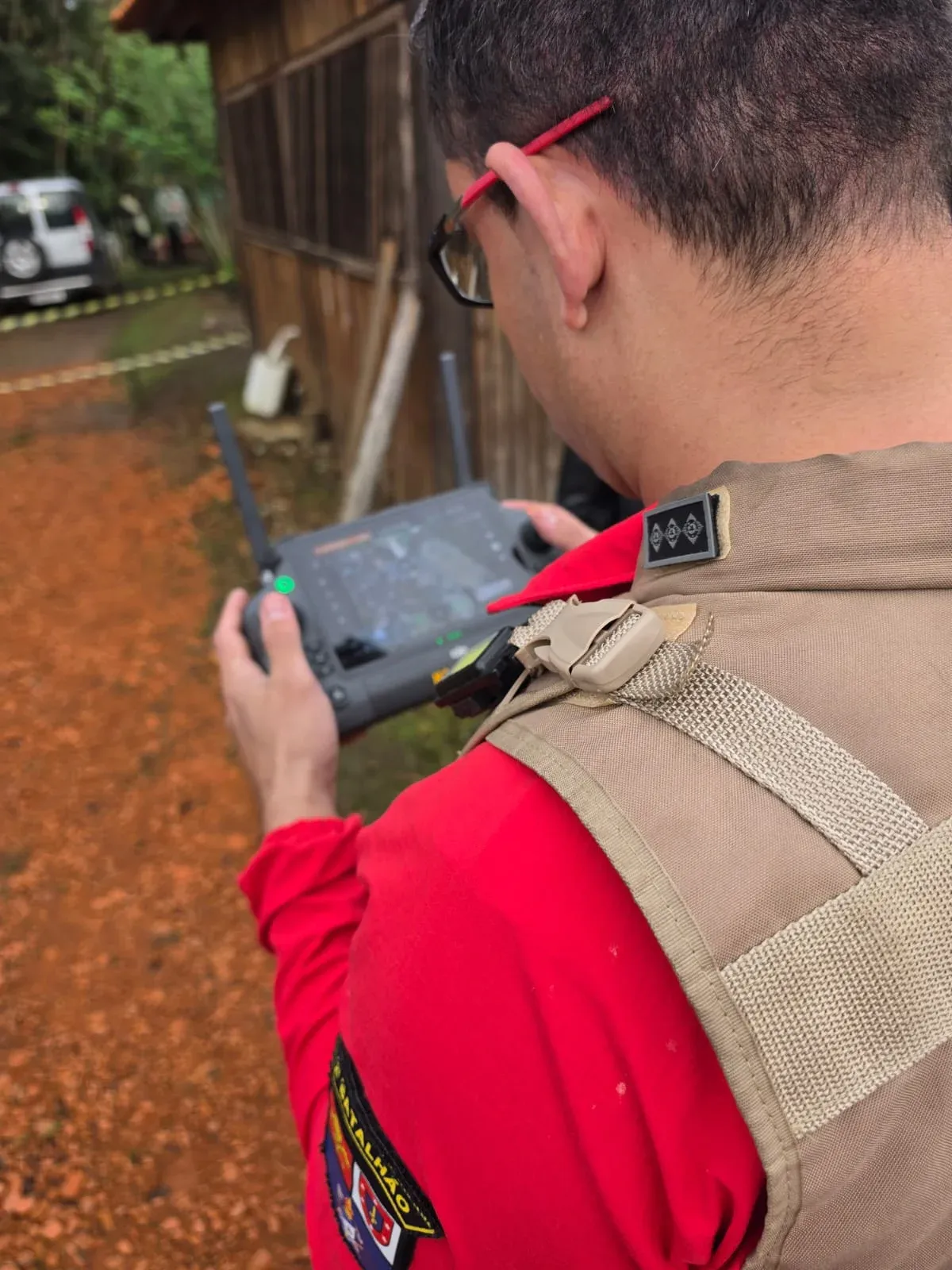 Drone do Corpo de Bombeiros possibilitou achado do corpo. Foto: CPMPR