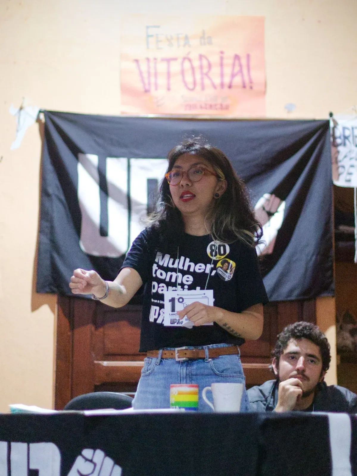 Tayná Miessa no lançamento da campanha. Foto: Juno Devergenes