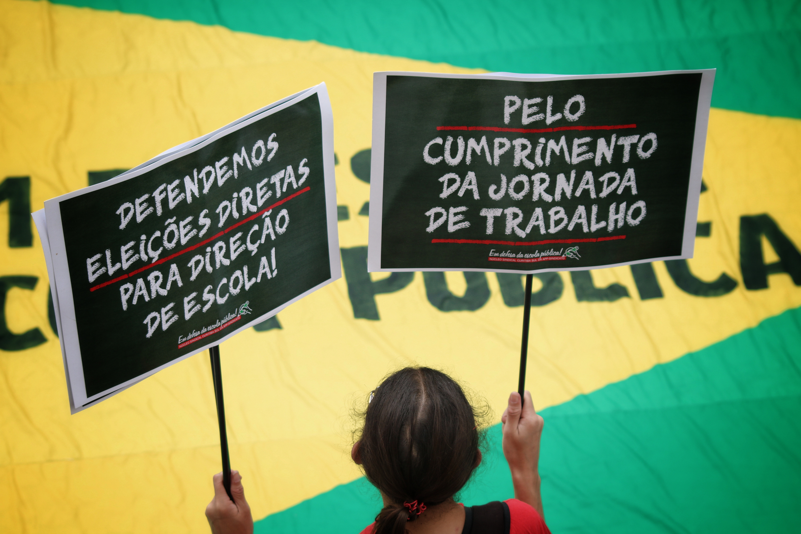 Um dia de protestos em imagens