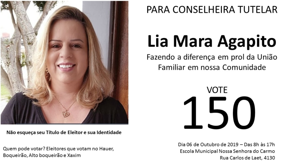 Candidato ao Conselho Tutelar Lia Mara - 150