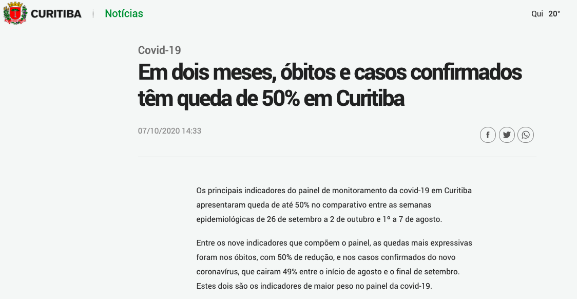Prefeitura comete erro grosseiro ao explicar indicadores da Covid-19