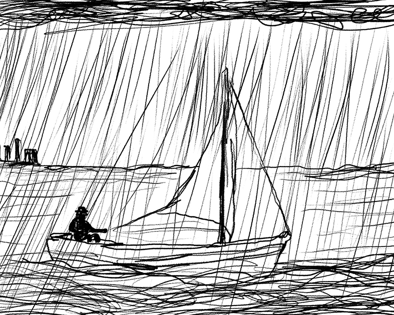 Barco na chuva