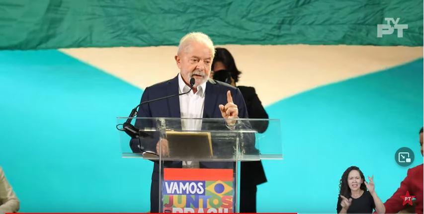 Lula no evento de lançamento da pré-candidatura 2022