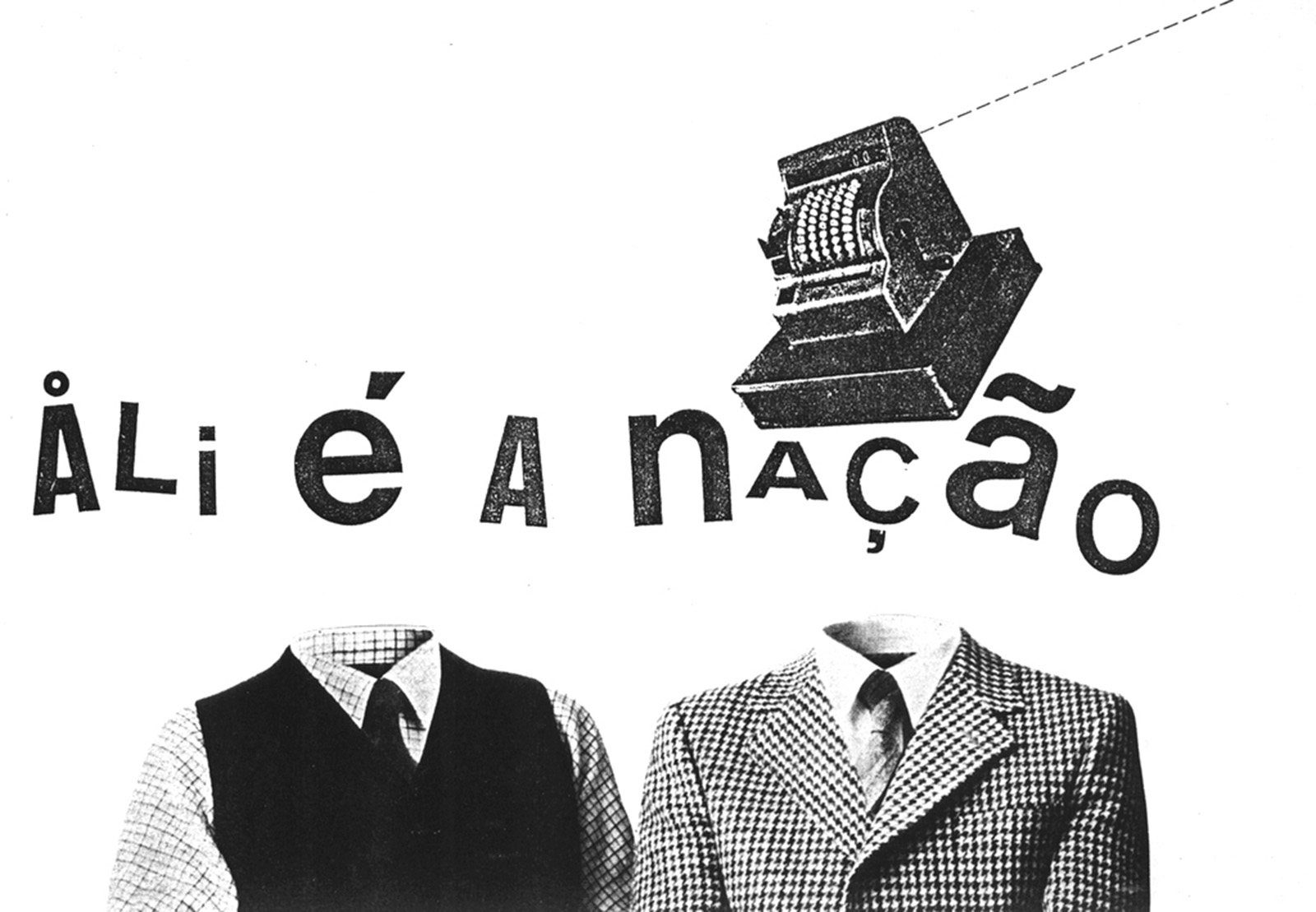 Poesia Experimental Portuguesa: A obra "Alienação", criada nos anos 1980 por A. Nelos, está no acervo da mostra em cartaz na Caixa Cultural Curitiba. (Imagem: Divulgação)