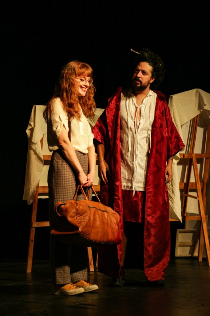 Michelle Rodrigues, como Roberta Salvatore, e Darlan Junior, como o artista plástico Raulino Haroldo. (Foto: Thiago Freire)
