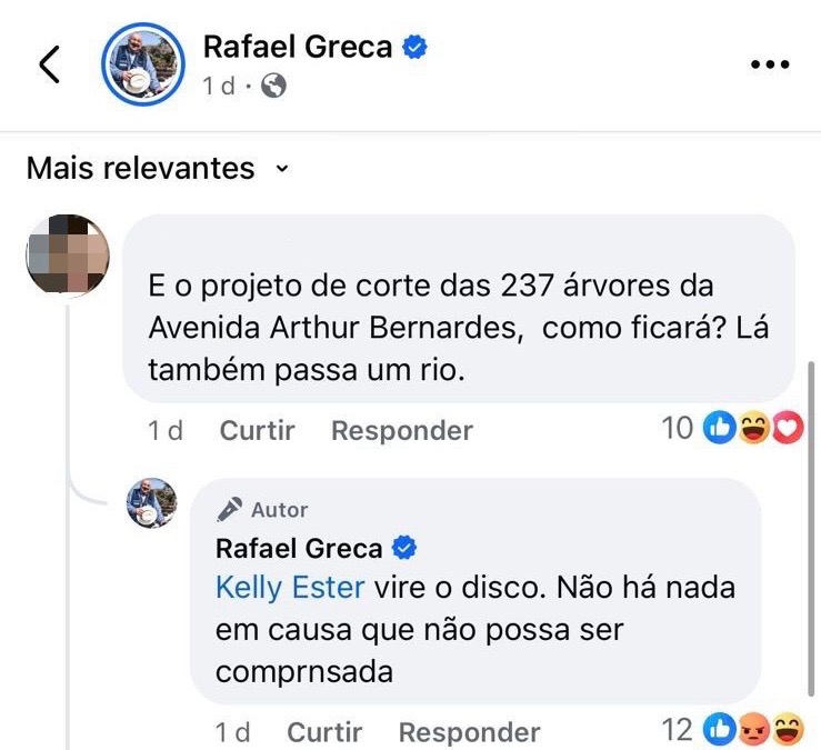 Resposta do prefeito foi publicada na última segunda-feira (12). I Foto: Reprodução / Facebook 