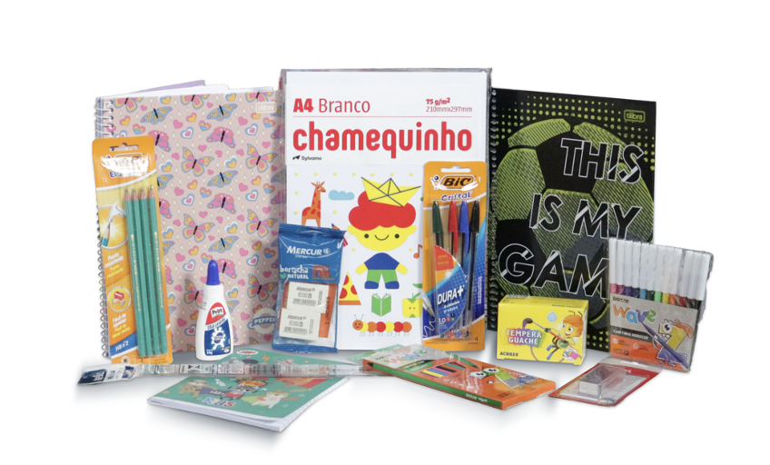 É possível comprar o material escolar na Livrarias Curitiba e Catarinense por menos de R$ 63,00!